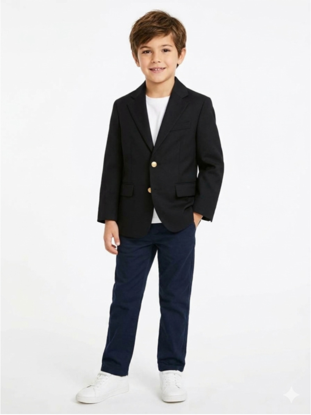 Nautica Dress Blues Boys Navy Blue Blazer w/Gold Crest Buttons Size 10 Regular